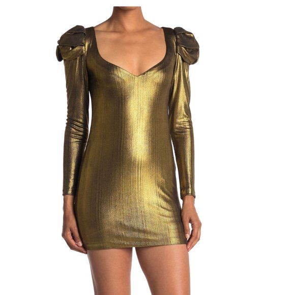 Amanda Uprichard Dresses & Skirts - Amanda Uprichard Cinderella Gold Mini Dress Size S
